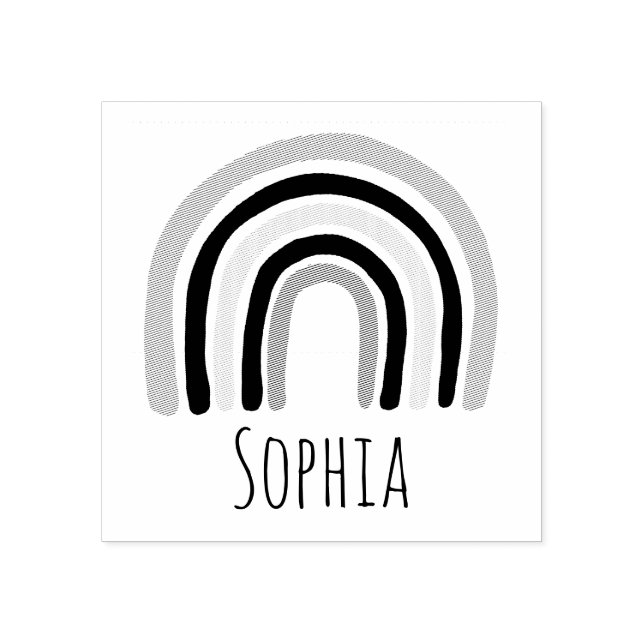 Tampons Encreurs Filles mignonnes Arc en ciel moderne et nom de l'é (Impression)