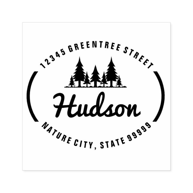 Tampons Encreurs Fir Trees Oval Design ID304 (Impression)