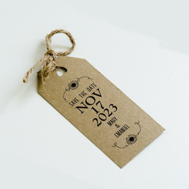 Tampons Encreurs Fleur élégante Enregistrer le Mariage de date (Créateur téléchargé)