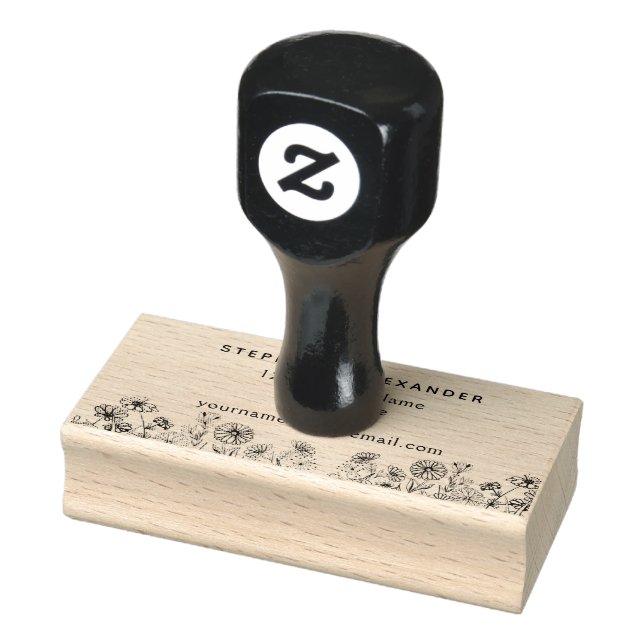 Tampons Encreurs Fleurs Boho, marguerites et roses. Stylet et encre (Tampon)