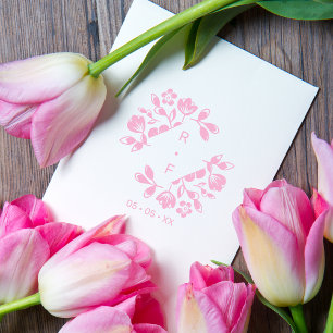 Tampons Encreurs Fleurs de diamant Mariage Fleurs sauvages Initiale