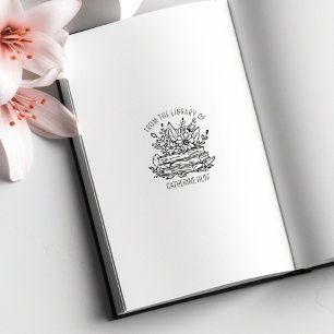Tampons Encreurs Fleurs de livre personnalisées de la bibliothèque