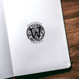 Tampons Encreurs Fleurs de monogramme vintage de la bibliothèque de