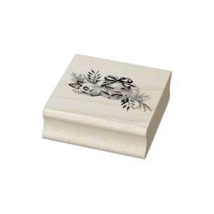 Tampons Encreurs Fleurs d'Halloween avec crâne et Citrouille