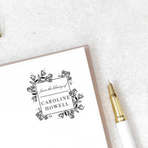 Tampons Encreurs Fleurs Modernes Élégantes De La Bibliothèque De