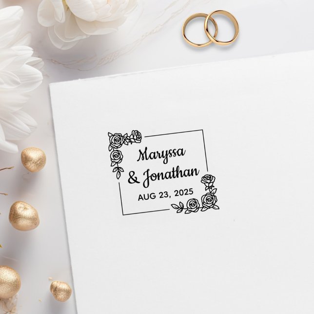 Tampons Encreurs Fleurs Roses de coin Anniversaire Mariage 1x1 (Créateur téléchargé)