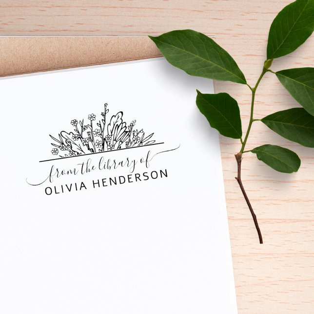 Tampons Encreurs Fleurs sauvages Dessinés À La Main De La Bibliothè (Créateur téléchargé)