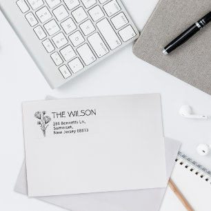 Tampons Encreurs Fleurs sauvages simples Adresse de retour