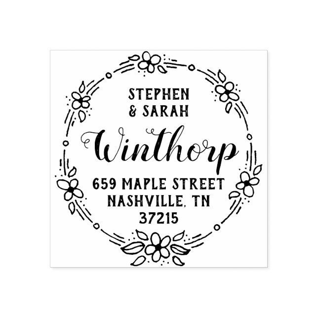 Tampons Encreurs Fleurs simples mignonne adresse (Impression)