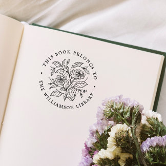 Tampons Encreurs Fleurs vintages Ce Livre Appartient Au Livre De Bi
