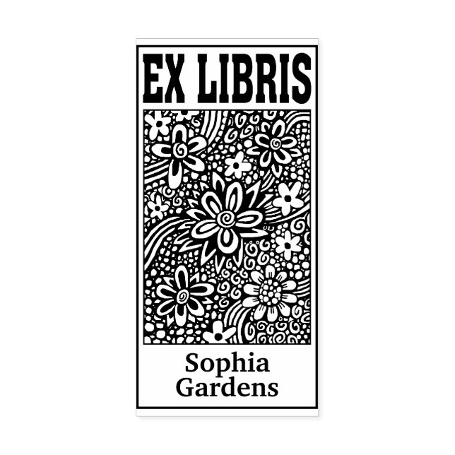 Tampons Encreurs Floral Abstrait Ex Libris (Impression)