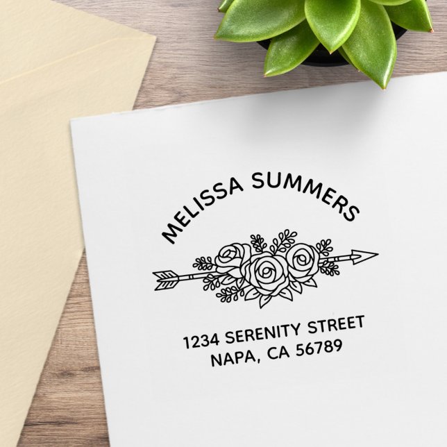 Tampons Encreurs Floral Tribal Arrow, Rose Flowers Arch Address (Créateur téléchargé)