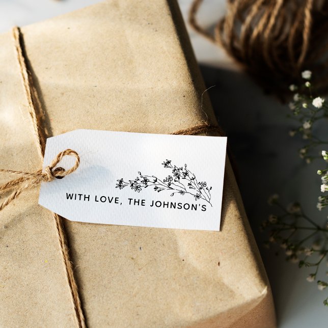 Tampons Encreurs Flore Tiré À La Main Avec Amour Nom De Famille (Hand Drawn Floral With Love Family Name Rubber Stamp)