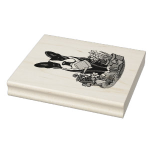 Tampons Encreurs Flower Gardener Boston Terrier (noir) mignon chien