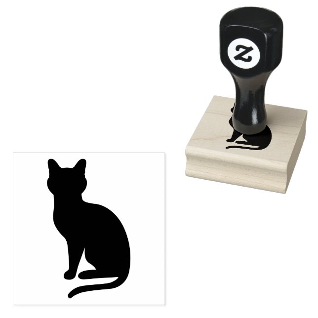 Tampons Encreurs Forme de silhouette de chat assis simple (Tamponné)
