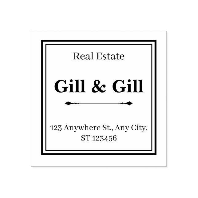 Tampons Encreurs Framed Business Address Stamp with Company Name (Impression)