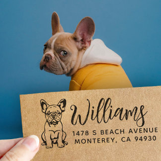 Tampons Encreurs French Bulldog Owner Return Address Dog Owner