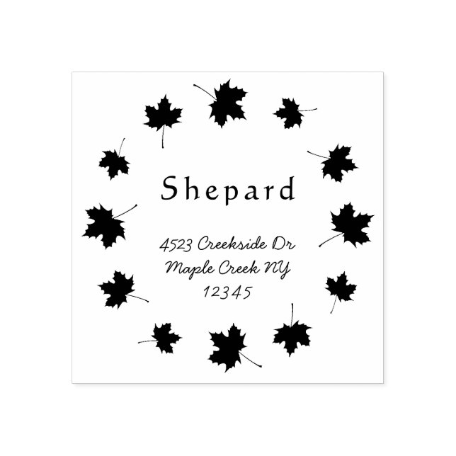 Tampons Encreurs frontière feuille de l'érable adresse de retour pe (Impression)