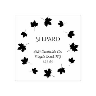 Tampons Encreurs frontière feuille de l'érable nom de famille adres