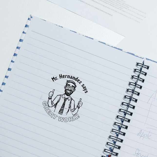 Tampons Encreurs Funny Custom Happy Enseignant classe Grand travail (Créateur téléchargé)