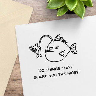 Tampons Encreurs Funny Poisson Pêcheur Selfie Texte Personnalisé