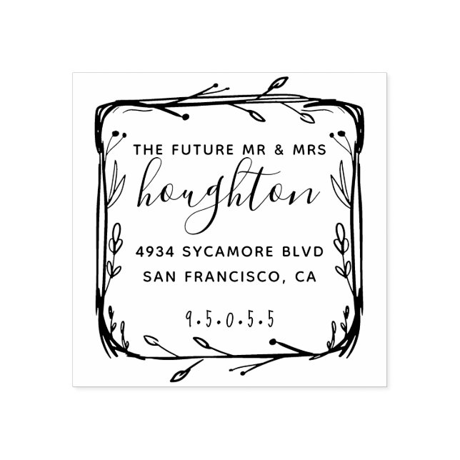 Tampons Encreurs Futur personnalisé M. & Mme Mariage Adresse de ret (Impression)