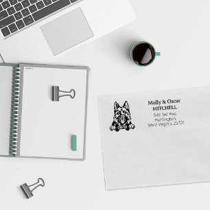 Tampons Encreurs German Shepherd Chien Adresse de retour