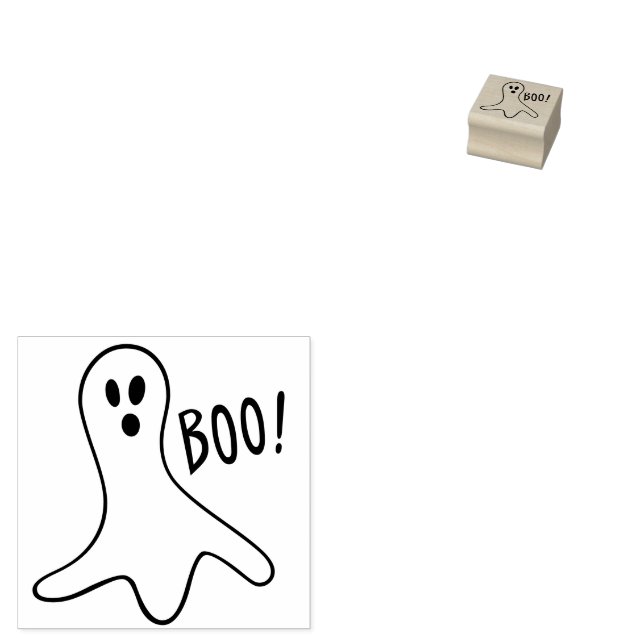 Tampons Encreurs Ghost Saying Boo Outline pour Halloween (Tamponné)