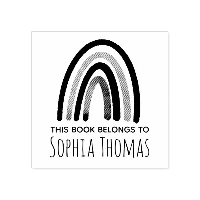 Tampons Encreurs Girls Cute Boho Rainbow Kids School Boplate (Impression)