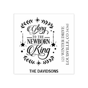 Tampons Encreurs Gloire À La Typographie De Noël Du Roi Naître