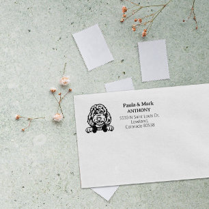 Tampons Encreurs Golden Doodle Dog Adresse de retour