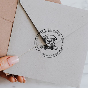 Tampons Encreurs Golden Retriever Chien Famille Adresse de retour