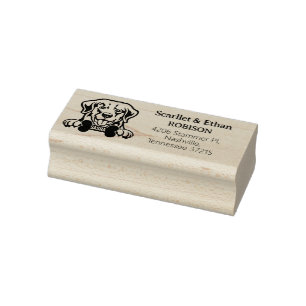 Tampons Encreurs Golden Retriever Dog Adresse de retour