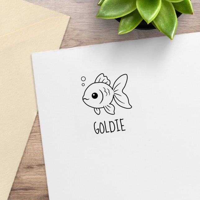 Tampons Encreurs Goldfish Pet Custom Name 1x1 (Créateur téléchargé)