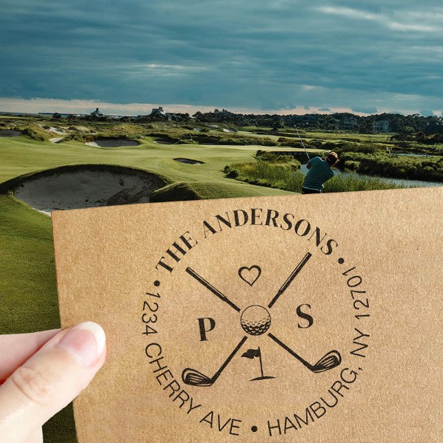Tampons Encreurs Golf Let's Par-Tee Nom Adresse de Retour (Créateur téléchargé)