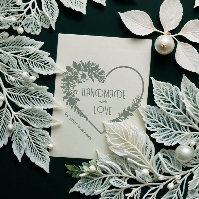 Tampons Encreurs Gorgeous Floral Heart-Shape Handmade with Love (Gorgeous Floral Heart-Shape Handmade with Love Quote Rubber Stamps for Handymarkers and Artisans.)