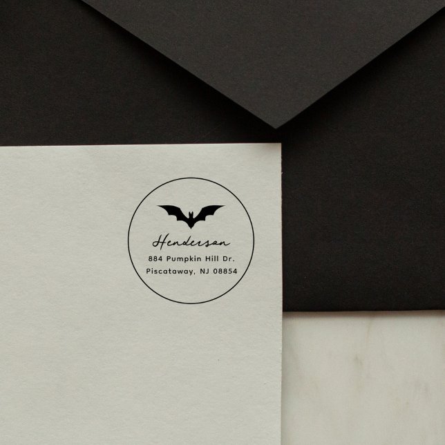 Tampons Encreurs Gothique Bat Halloween Adresse de retour personnal (Créateur téléchargé)