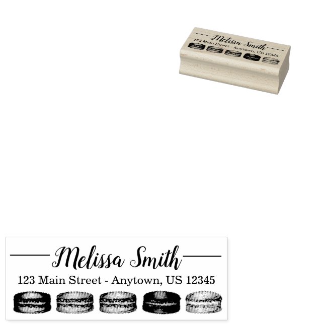 Tampons Encreurs Goûter de Fiançailles avec des Macarons Français (Tamponné)