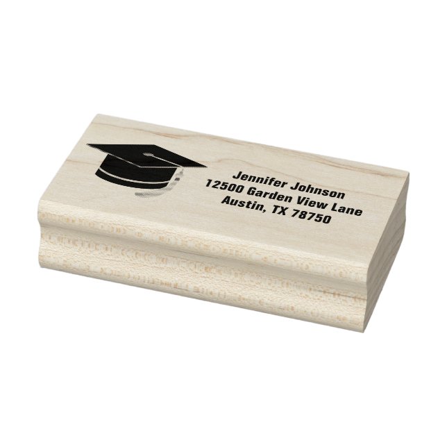Tampons Encreurs Graduation Cap Custom Graduate Adresse de retour (Tampon)