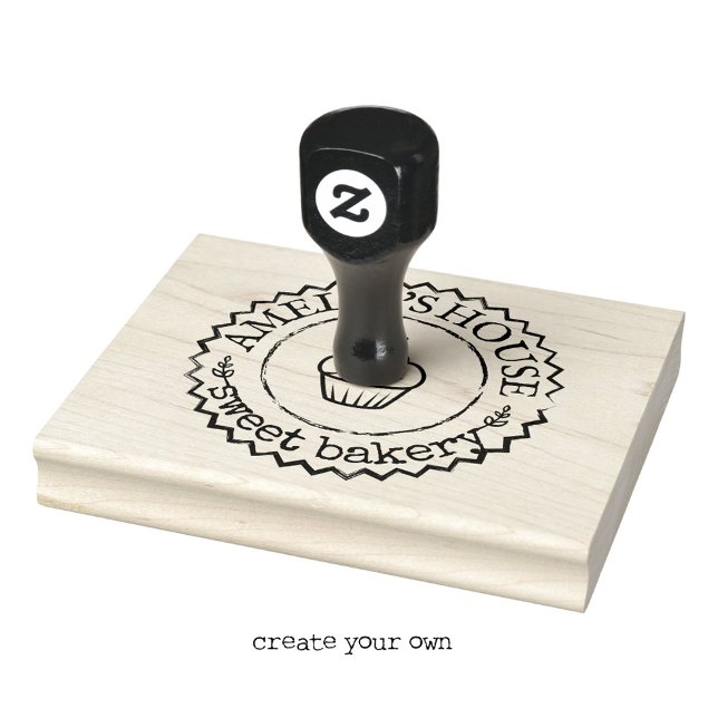 Tampons Encreurs Grand logo personnalisé fait maison Zigzag personn (Create your own zigzag border rubber stamp!)