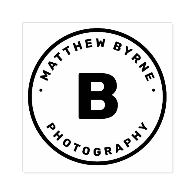 Tampons Encreurs Gras Cercle Monogramme Société Timbre En Caoutchou (Impression)