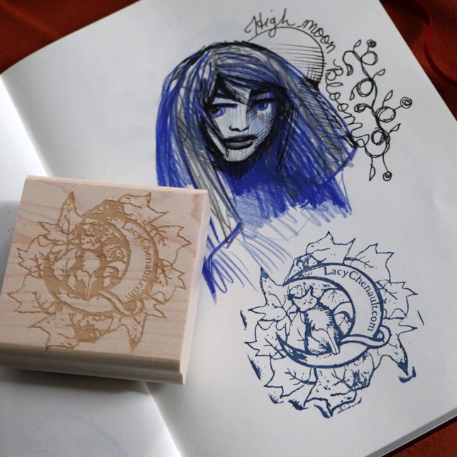 Tampons Encreurs Green Ivy Chat Lune Enfant Art Luna Chats (Créateur téléchargé)