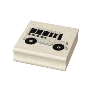 Tampons Encreurs Gros chauffeur de bus scolaire jaune Stamp de reto