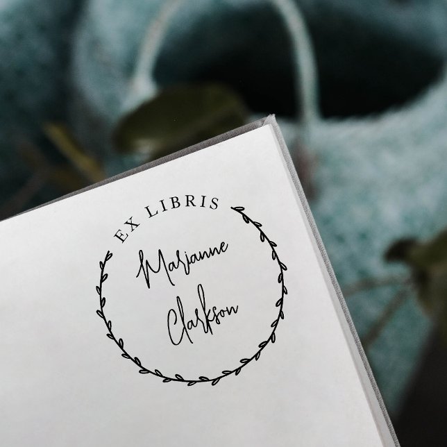 Tampons Encreurs Guirlande botanique moderne Nom personnalisé Ex Li (Créateur téléchargé)