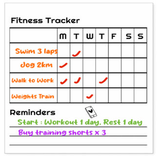 Tampons Encreurs Habits Fitness Weekly Tracker Rappels Notes