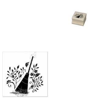 Tampons Encreurs Halloween ensorcelant - Balai floral magique