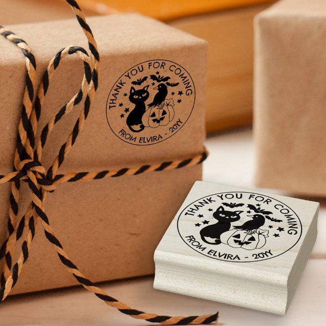 Tampons Encreurs Halloween heureux Citrouille de Cat Raven (Créateur téléchargé)