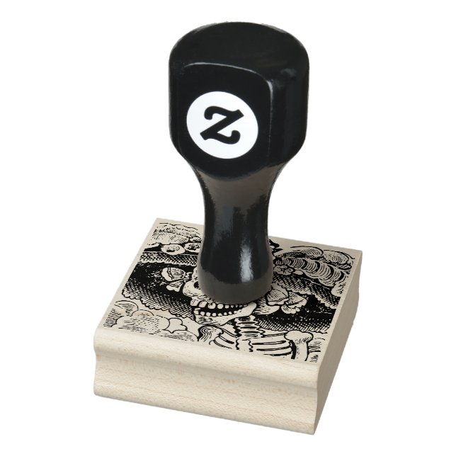 Tampons Encreurs Halloween vintage au crâne floral (Tampon)