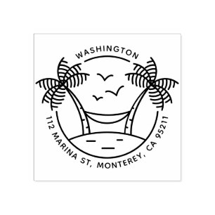 Tampons Encreurs Hammock & Palm Trees Adresse de famille tropical