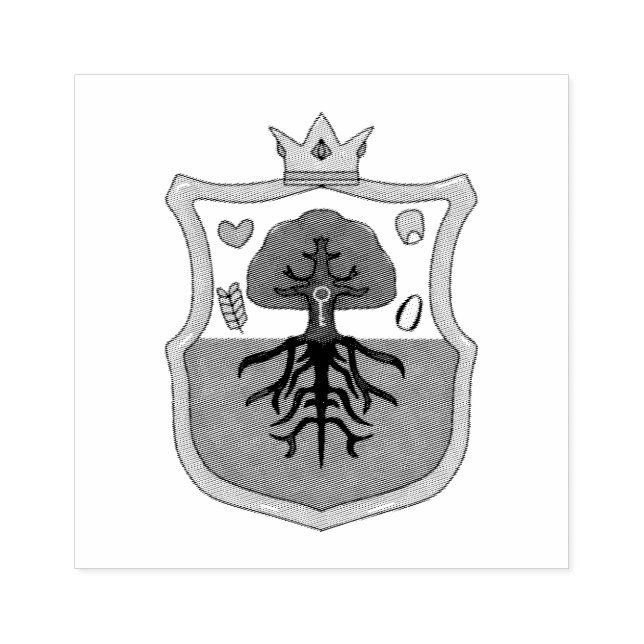 Tampons Encreurs Ham's Land's family crest, shield pattern tree (Impression)